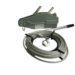 0.8T Capacity Tirfor Manual Wire Rope Hoist with 20m Wire Rope and 1 Year Warranty