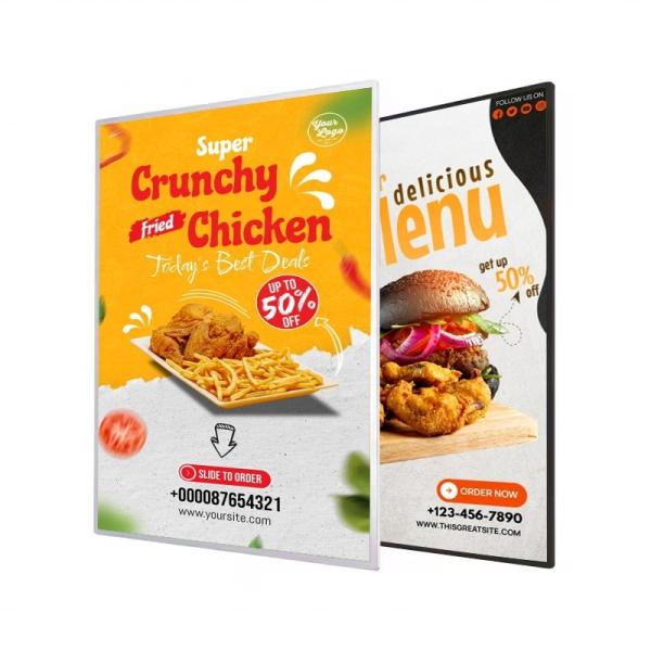 Quality Rectangle Aluminum Frame Open Ultra Thin Light Box for LED Menu Board Display Panel wholesale