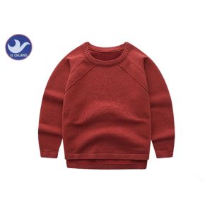 China High Low Reglan Long Sleeves Boys Knit Pullover Sweater Crew Neck Side Slit on sale