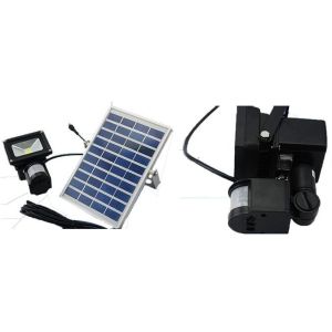Camping hiking portable rechargeable Led flood light with solar panel PIR sensor