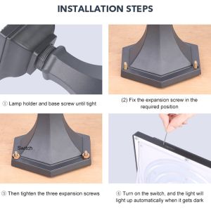 Intelligent Solar Pillar Light IP65 Water Resistant Multipurpose