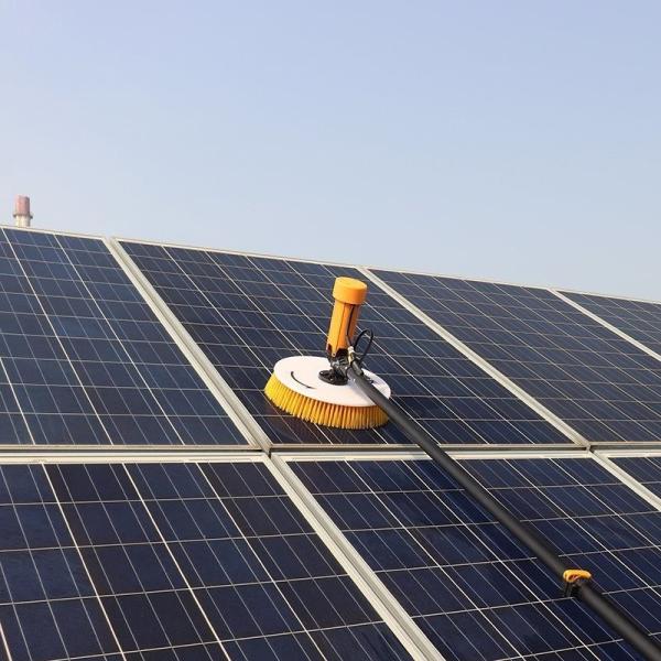 Quality Automatic Lithium Battery Powered Solar Cleaning Machine Single Head Spin Scrubber Brush wholesale