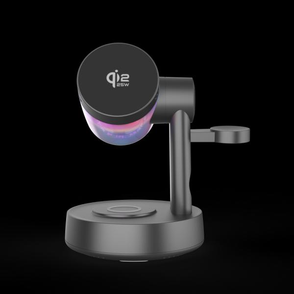 Quality Qi2.2 5 in 1 Bluetooth Speaker Wireless Charger station for iPhone 17/16 Samsung Galaxy S25 wholesale