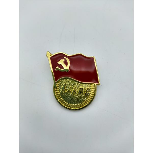 Quality Safty Communist Lapel Pins Electroplate Diecasting Colour Filling wholesale