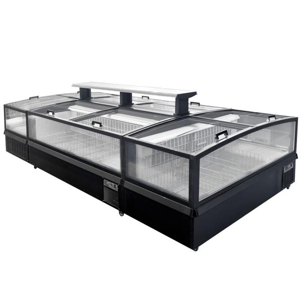 -22 Degree Frozen Fish Meat Display Merchandiser Plug-In Island Freezer For Supermarket