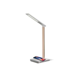 Eye Caring Silver Wireless LED Table Lamp qi wireless charger Foldable Lamp Arm
