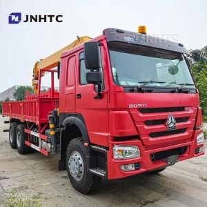 China HOWO Traight Arm Crane Truck 6X4 10 Wheels 340hp 10 Ton Cargo Truck With Crane on sale