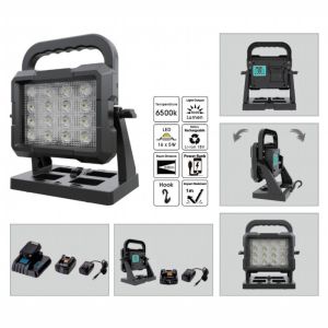 Tripod Mounted 80W Rechargeable High Lumen LED Work Light With 18V Power Tool