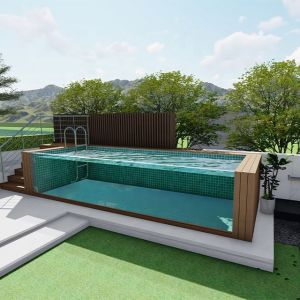 Transparent Custom Glass Wall Prefab Swimming Pool for Backyard Modular Pool
