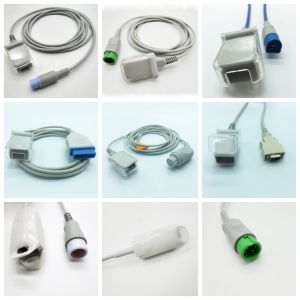 Marquette 12 Pin SPO2 Extension Cable 2.2M Length For Medical Equipment, Gray