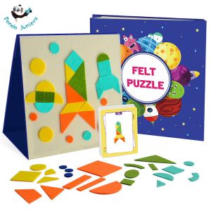 Toddlers Geometric Felt Puzzles Activity Book Imagination And Creativity
