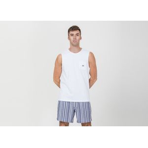 White Homestyle Mens Luxury Sleepwear Xxl Short Pajamas Functional Placket Side