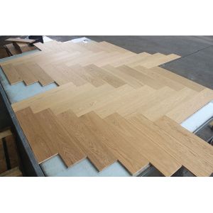 Brushed Matt White Engineered Oak Herringbone Flooring 700x150x11MM