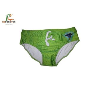 Cheap Printed Green Mens Bikini Swimwear With LightWeight Environmental Lycra for sale