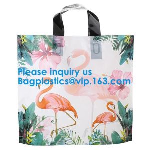 Cheap Corn Starch Made Biodegradable&amp;Compostable Flexi Soft Loop Handle Plastic Bag,Soft Loop Handle Plastic Shopping Bag with for sale