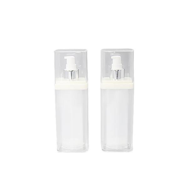 Quality UKA51 Recyclable 100ml Square Airless Lotion Bottles With Transparency Lid wholesale