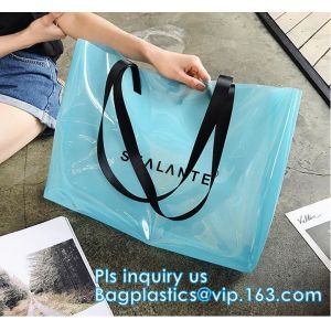 China pvc transparent zipper bikini cosmetic bag, tote lady waterproof PVC swimming transparent beach bag, beach bag swimming on sale