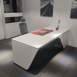 Luxury White Mdf CEO Ergonomic Executive Manager Desk With Drawers