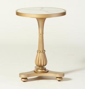 China Stone top antique gold finish wooden side table/coffee table/end table for hotel bedroom furniture on sale