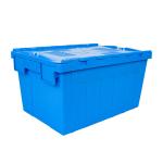 Reusable Attached Lid Container Nestable Logistic Moving PP Solid Box with