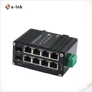 Micro Managed Industrial Network Switch with 8 Ports 10/100/1000Base-TX + 2 Port
