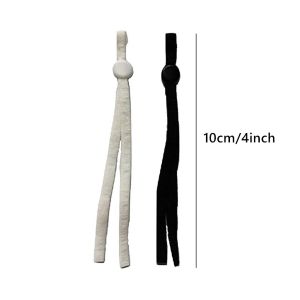 Black 12cm length 5mm flat adjustable elastic band with buckle earloop cord for