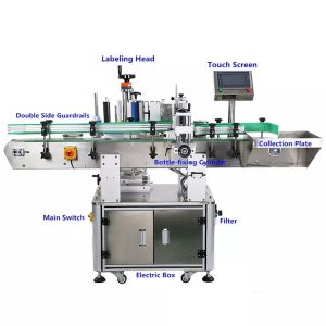 Automatic 220 V/Hz Vitamin Engine Oil Labeling Machine for Slim Gallon 50ml