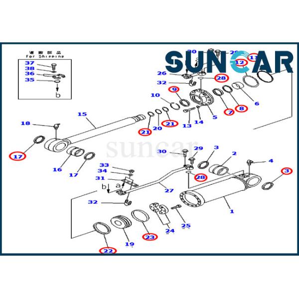 Ripper Lift Tilt Cylinder 707-99-62130 Bulldozer Seal Kit Fits Komatsu D155A-3 D155A-5