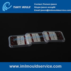 China thin wall molding with in mold lable, IML injection molding, thin wall container lid mould on sale