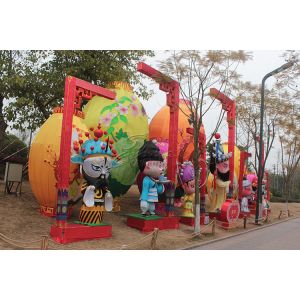 Hand Made Iron Frame Fabric Chinese Lanterns , Custom Chinese Lanterns