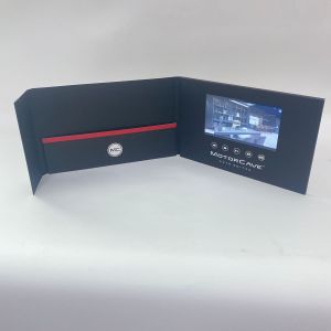 China Premium Custom Tri Fold Video Booklet 7 Inch HD Screen With Embossed Foiled Logo on sale