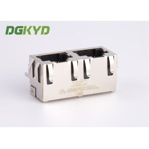 KRJ - 56S8P8C1X2ENL Metal Shielded 2 Port Rj45 Female Jack No LEDS Tab Up