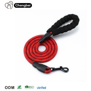 Pet Leashes Padded Handle Customized Color Portable Comfortable Free Reflective Nylon Rope