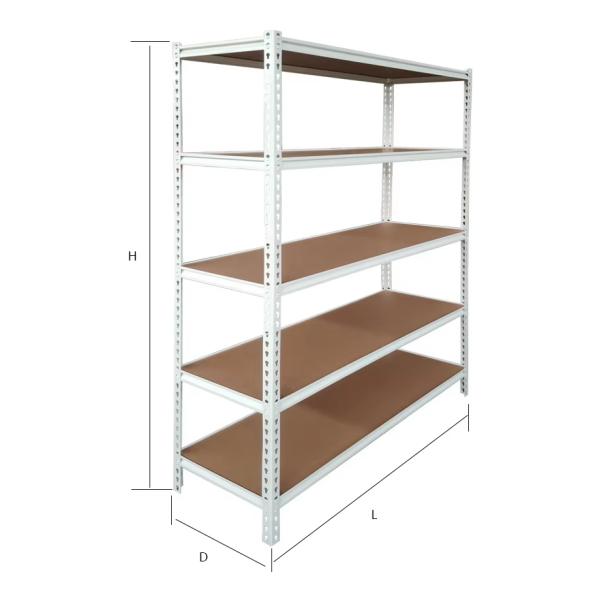 Robust Construction Light Duty Rivet Rack Shelving Boltless Storage Shelves