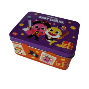 Bespoke Empty Small Tin Lunch Boxes Custom Design Pinkfong Baby Shark
