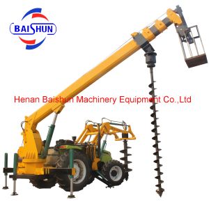BS850 trench digging tractor machine 2M hole diameter pole erection machine