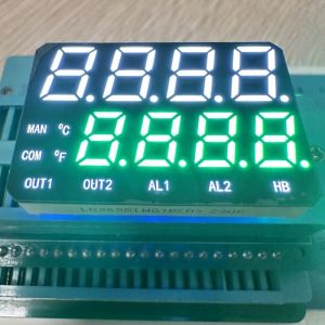 Cheap High Brightness White /Pure Green Dual Line 7 Segment LED Display Common Anode for Temperature Indicator for sale