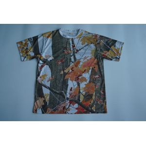 Cheap Round Neck Custom Printed T Shirts Full Sublimated Polyester With Camouflage for sale