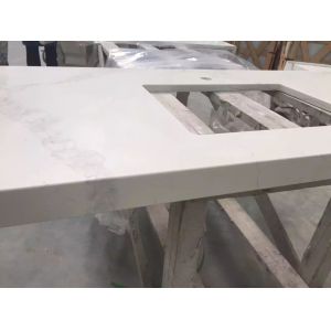 Custom Cut Hard Surface Kitchen Countertops With Vein , Stone Kitchen Worktops