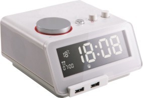 China Portable Hotel Alarm Clock CE CCC With Dual Alarm and USB Charging Port on sale