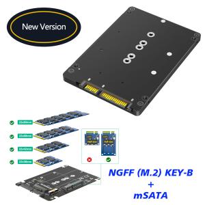 Cheap 2 In 1 Combine M.2 NGFF Key B &amp; MSATA SSD To 2.5 SATA3 Adapter With Plastic Enclosure for sale
