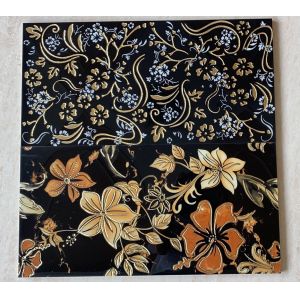 30x60cm Golden Flower Pattern Polished Tile for Floor and Wall