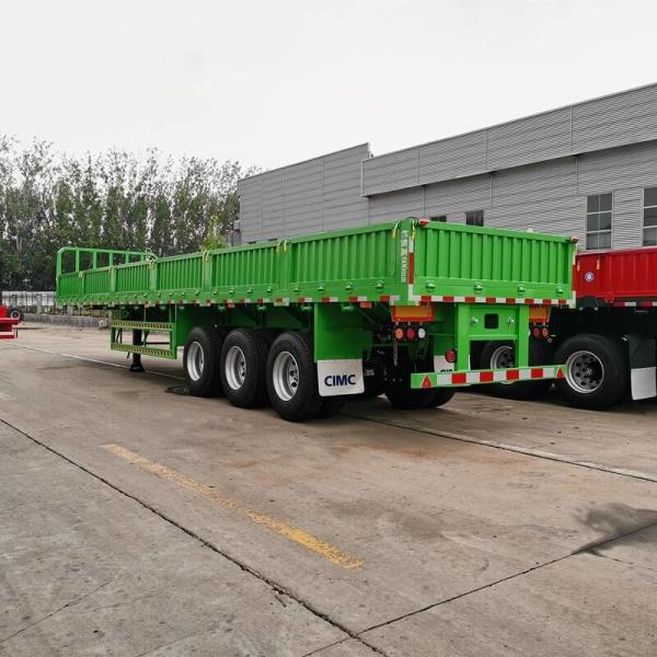 Quality Dry Cargo 12 Wheel Tri Axle 80T Drop Side Wall Trailer wholesale