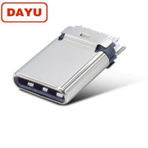24 Pin USB C Female Connector Clip PCB Mount With Nickel Over All Plating