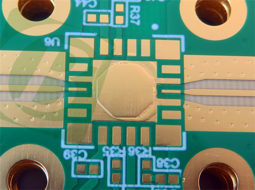 Rogers laminates fabricate RO3006 2-layer RF PCB with Pure gold wire bonding for