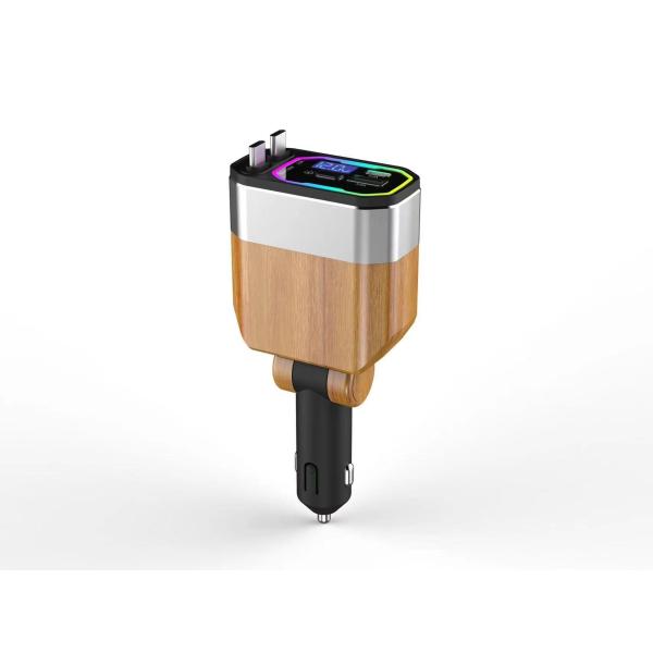 DC12V - 24V Max 5.0A Super Fast Car Charger With Stretchable Cables For Digital Device