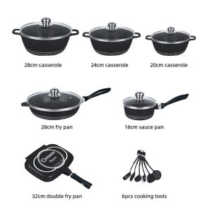 New Arrival 23Pcs Multi-Purpose Aluminum Non-Stick Cooking Pot And Pan Sets With