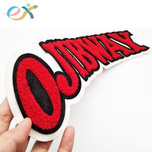 Custom Sew-on Big Size Letters Towel Patches Embroidery Chenille Patches