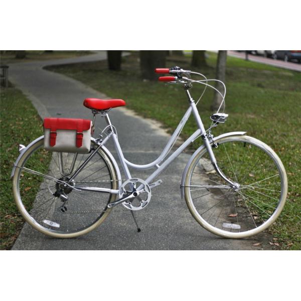 Cheap manufacturer price colorful hi-ten steel 26/28 size elegant retro lady bike with bag for sale made in China