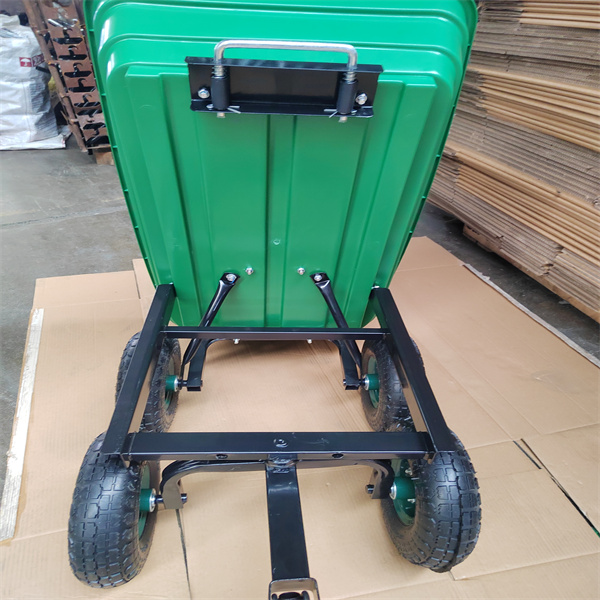 50L Plastic Tray Garden Dump Cart Garden Tipper Trolley Sand Wagon With Handle